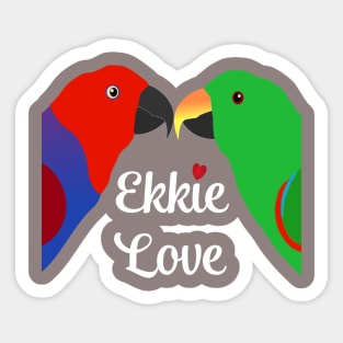 Eclectus Male Female Love Heart Sticker